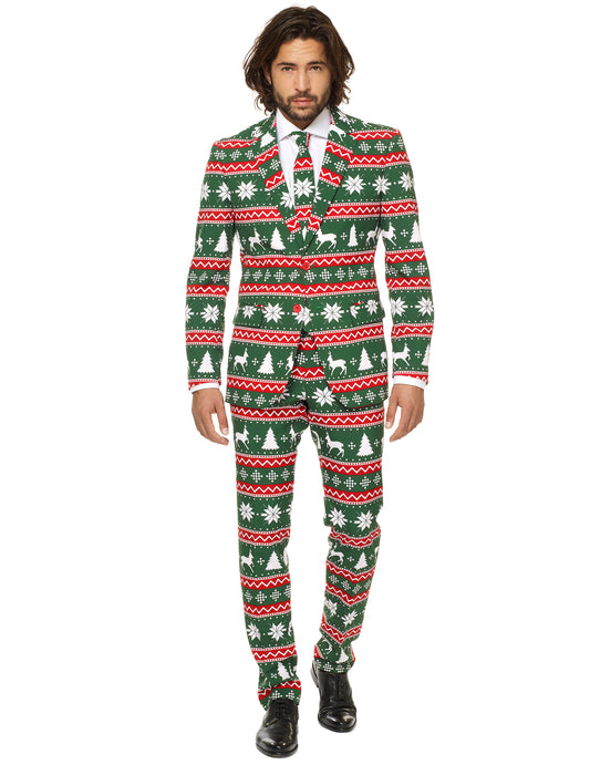 Costume Mr. Festive vert homme Opposuits