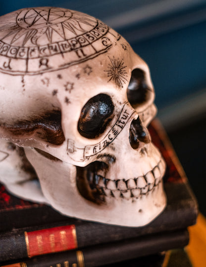 Crâne de squelette avec pentagramme 18 x 12 x 15 cm