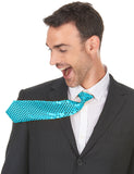 Cravate turquoise avec sequins adulte