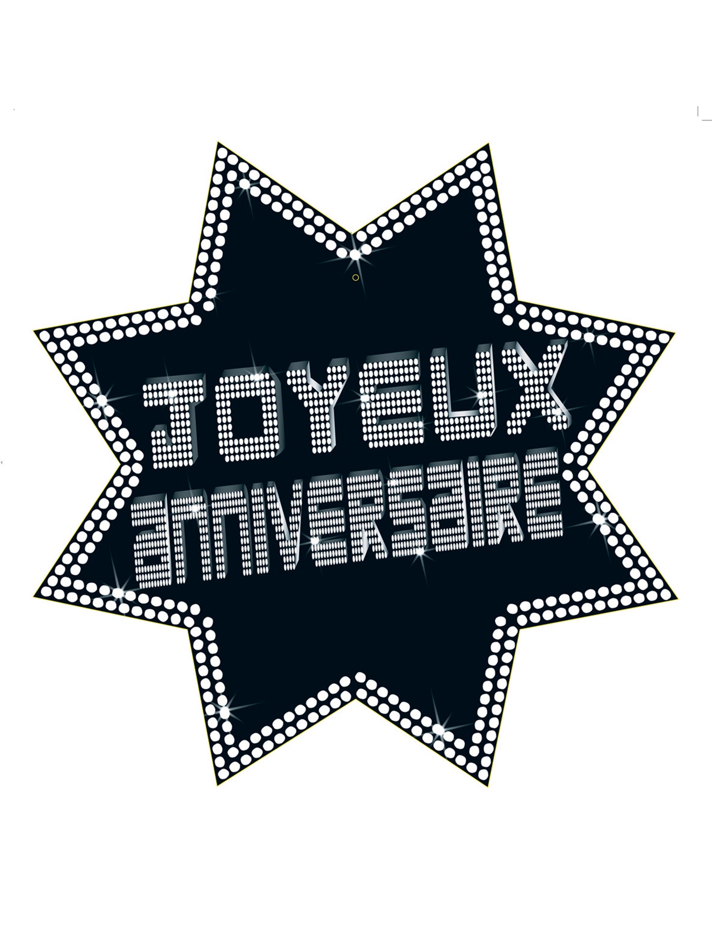 Cut-out étoile joyeux anniversaire VIP 34 x 32 cm
