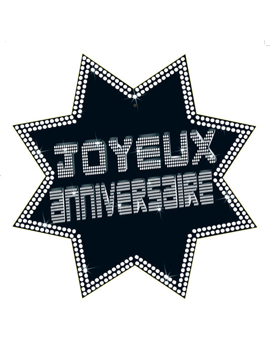 Cut-out étoile joyeux anniversaire VIP 34 x 32 cm