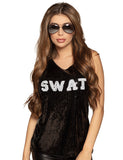 Débardeur SWAT sequins noir femme