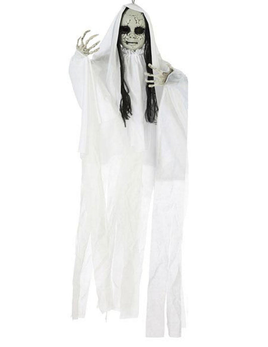 Décoration à suspendre poupée fantôme lumineuse 100 x 70 cm