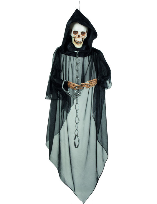 Décoration à suspendre squelette enchainé Halloween