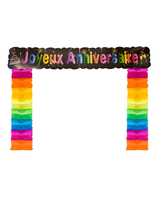 Décoration de porte Joyeux anniversaire chic 114 x 18,7 x 250 cm