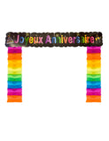 Décoration de porte Joyeux anniversaire chic 114 x 18,7 x 250 cm