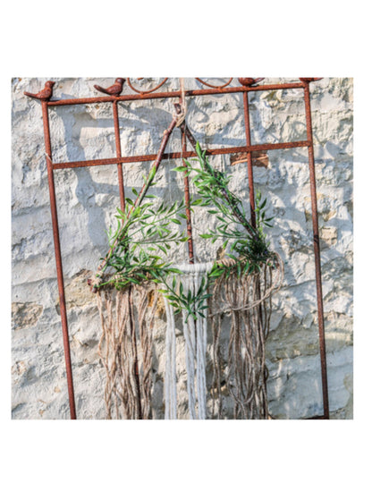 Décoration lumineuse végétale et jute 80 x 37 cm