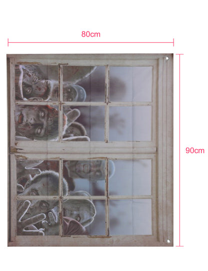 Décoration pour fenêtre zombies 80 x 90 cm