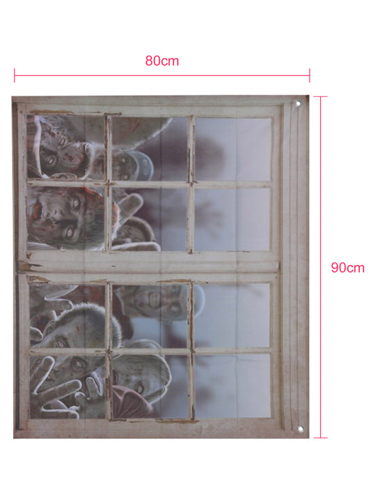 Décoration pour fenêtre zombies 80 x 90 cm