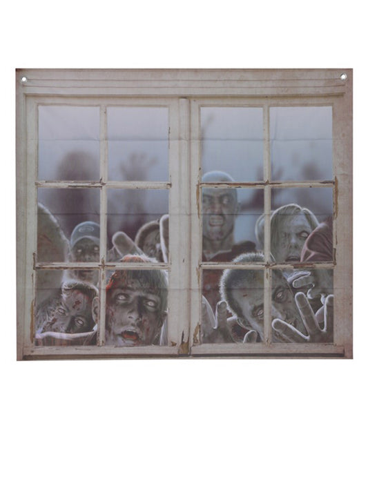 Décoration pour fenêtre zombies 80 x 90 cm