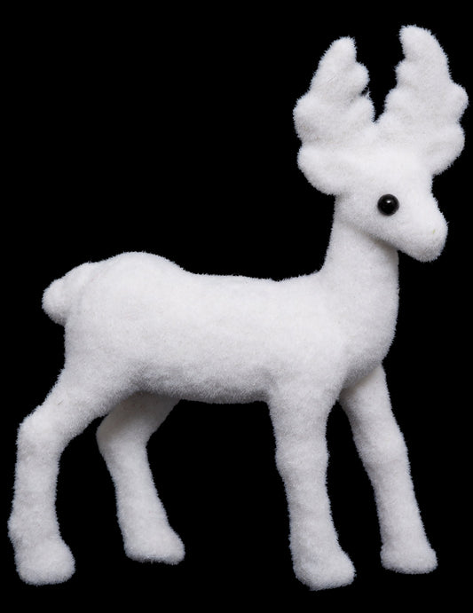 Décoration renne blanc 13 cm