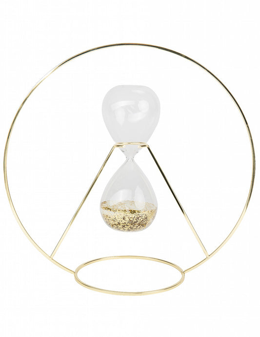 Décoration sablier métal or 35 cm