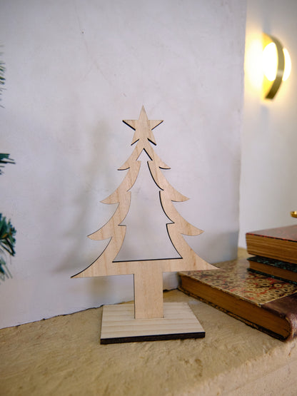 Décoration Sapin de Noël en bois 25 cm