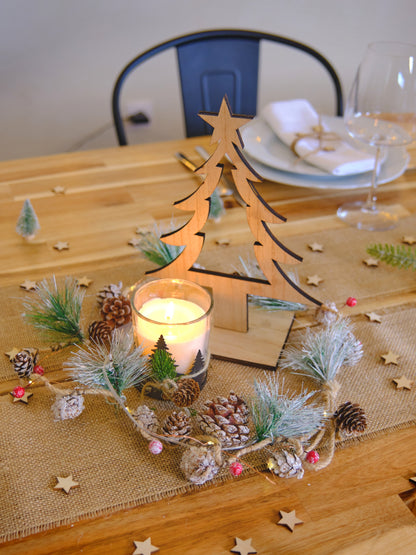 Décoration Sapin de Noël en bois 25 cm