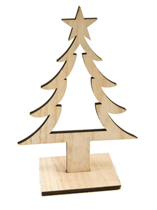 Décoration Sapin de Noël en bois 25 cm