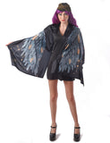 Déguisement Ailes d'ange poncho noir femme