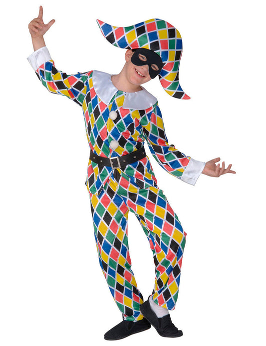 Déguisement arlequin multicolore enfant