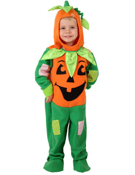 Déguisement citrouille orange et vert enfant Halloween