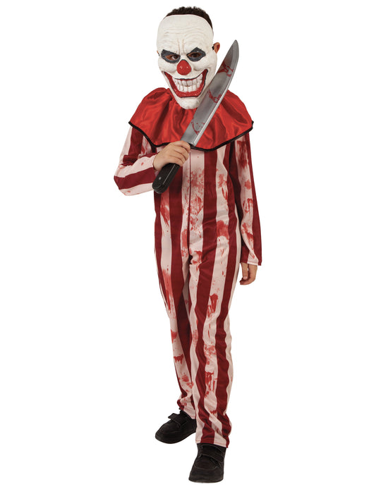 Déguisement clown rayé rouge et blanc adolescent