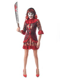 Déguisement clown terrifiant rouge femme
