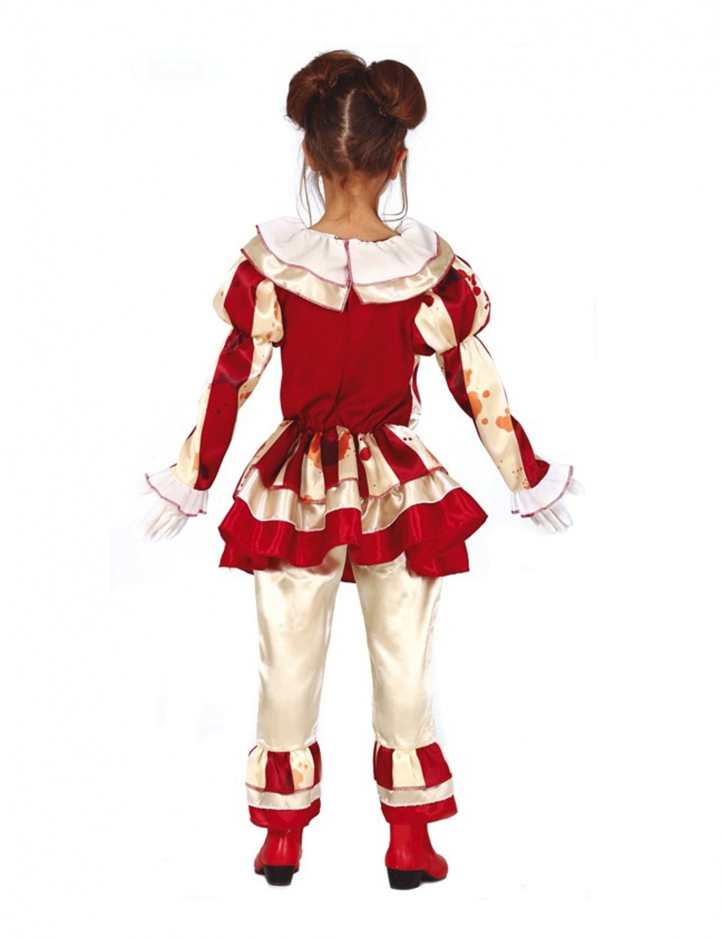 Déguisement clown terrifiante rouge et blanc fille