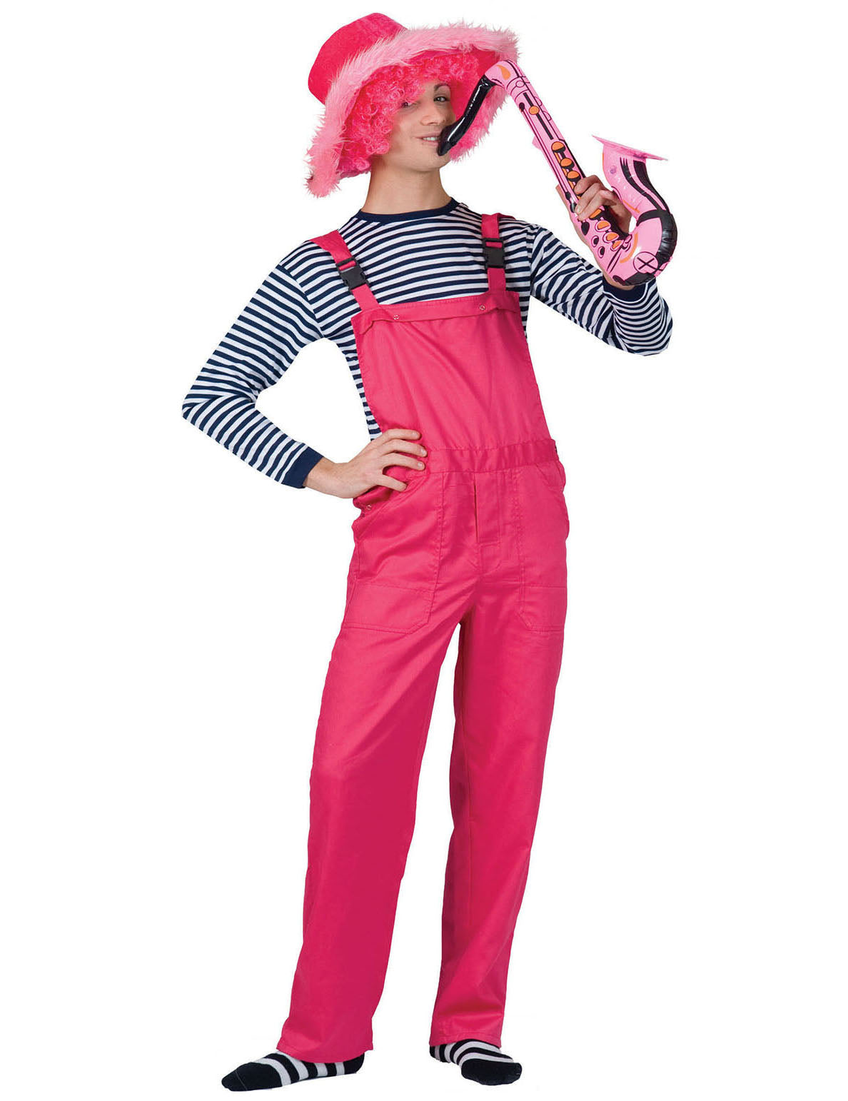 Déguisement combinaison rose fluo adulte