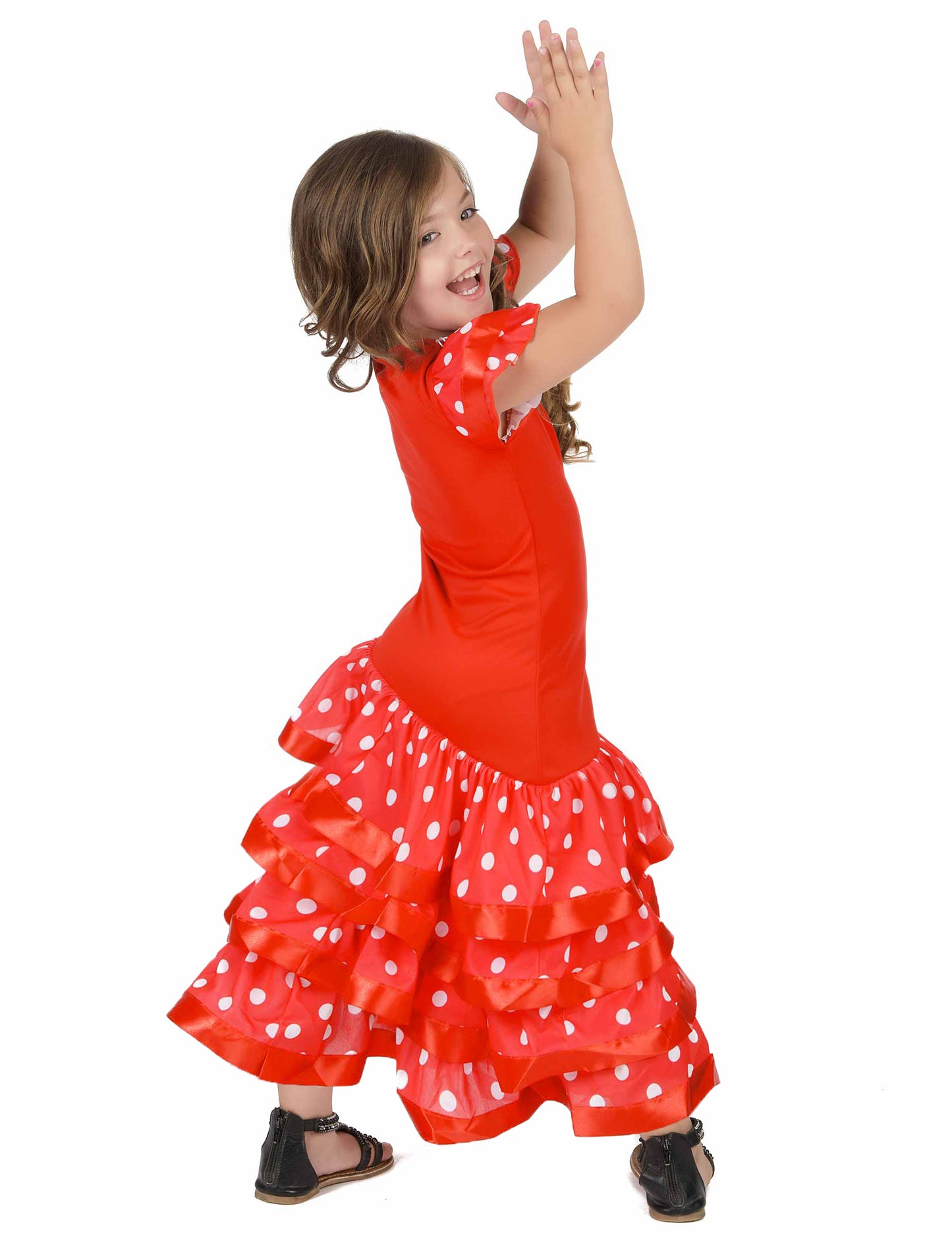 Déguisement Danseuse Flamenco Rouge à Pois Blanc Fille