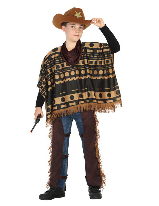 Déguisement de cowboy avec poncho garçon