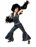 Déguisement disco noir brillant fille