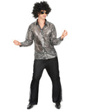 Déguisement disco argenté homme