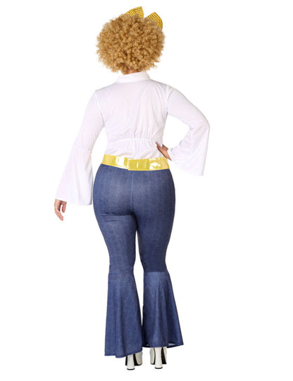 Déguisement disco effet jean et doré femme grande taille