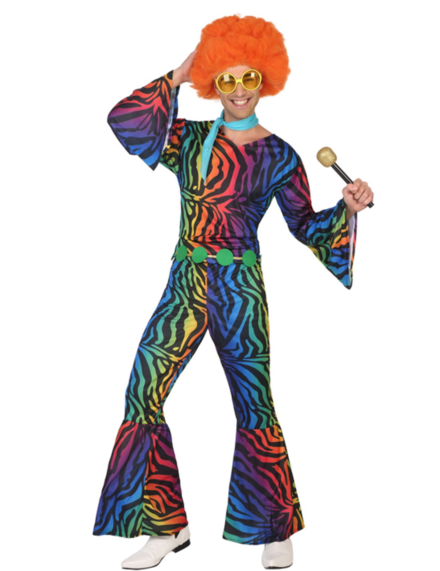Déguisement disco léopard multicolore homme