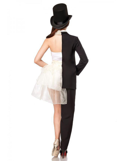 Déguisement double jeu noir et blanc luxe adulte