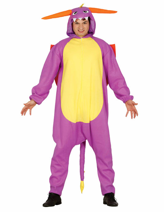 Déguisement dragon du feu violet adulte