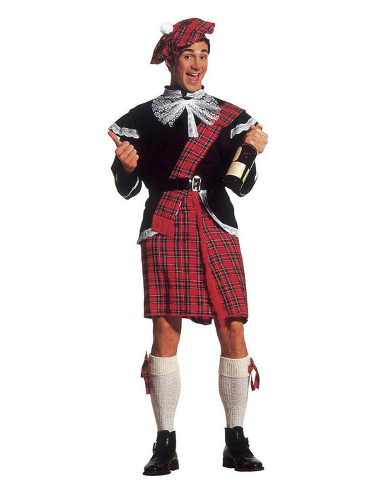 Déguisement écossais rouge et noir homme