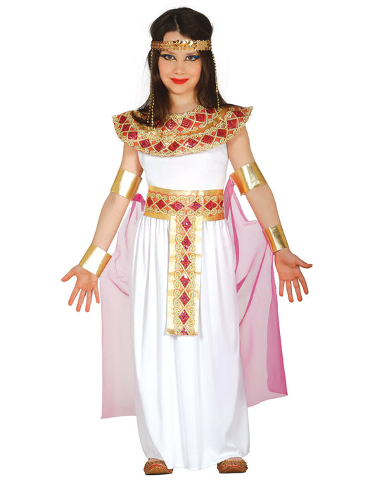 Déguisement égyptienne rose et or fille
