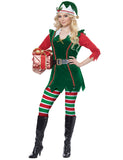 Déguisement elfe de Noël vert luxe femme