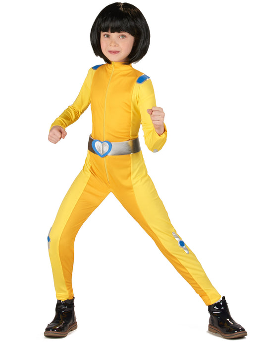 Déguisement espionne de choc jaune fille