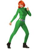 Déguisement espionne de choc vert femme