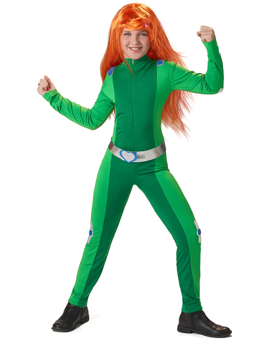 Déguisement espionne de choc vert fille