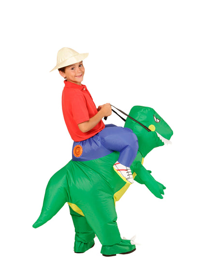 Déguisement explorateur à dos de dinosaure enfant
