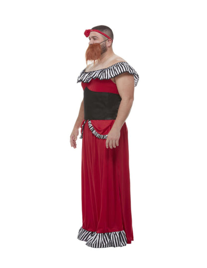 Déguisement femme à barbe rouge homme