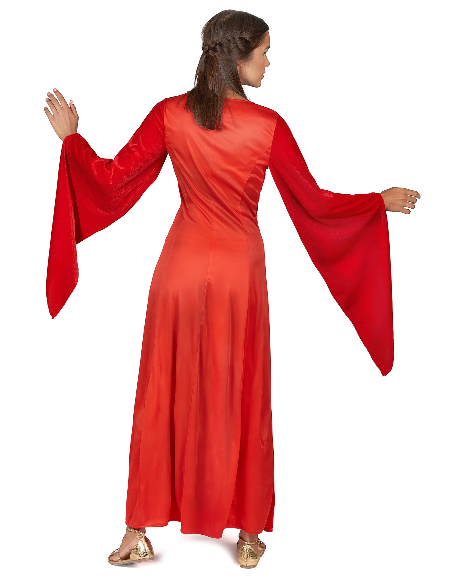 Déguisement médiéval rouge effet velours femme