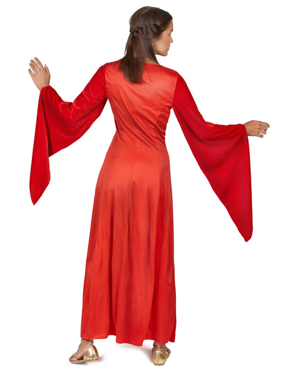 Déguisement médiéval rouge effet velours femme