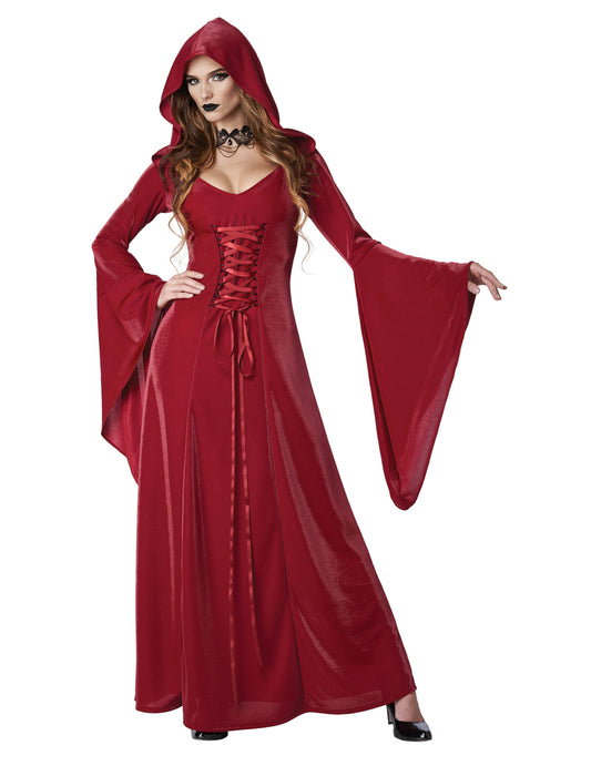 Déguisement gothique robe rouge femme