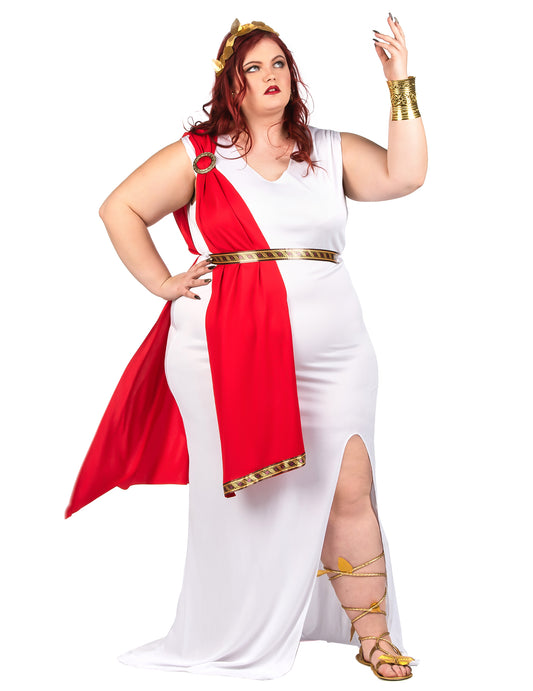 Déguisement grande taille déesse romaine à drapé femme