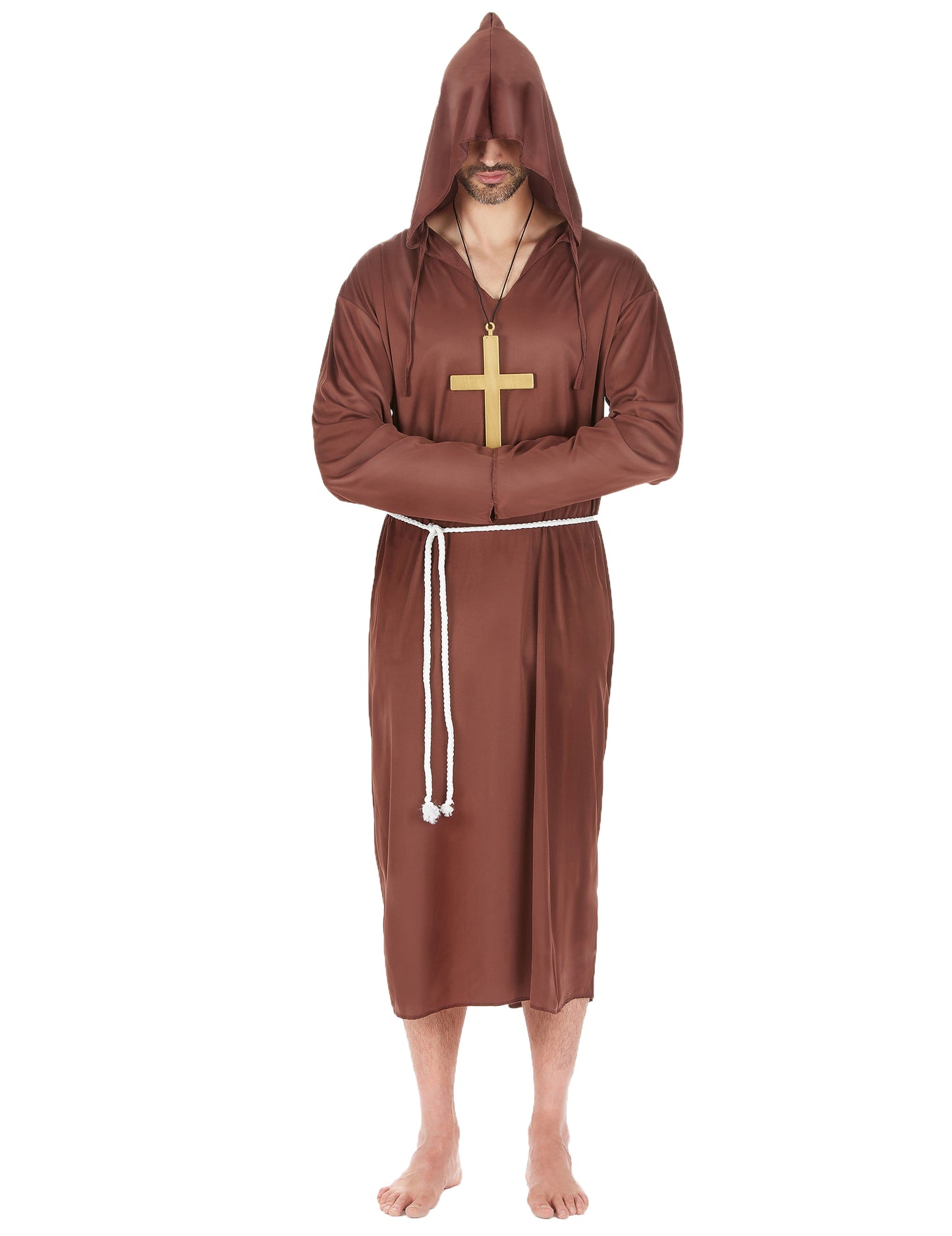 Déguisement moine marron clair grande taille homme