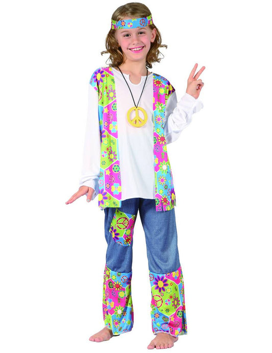 Déguisement hippie gilet à franges fille