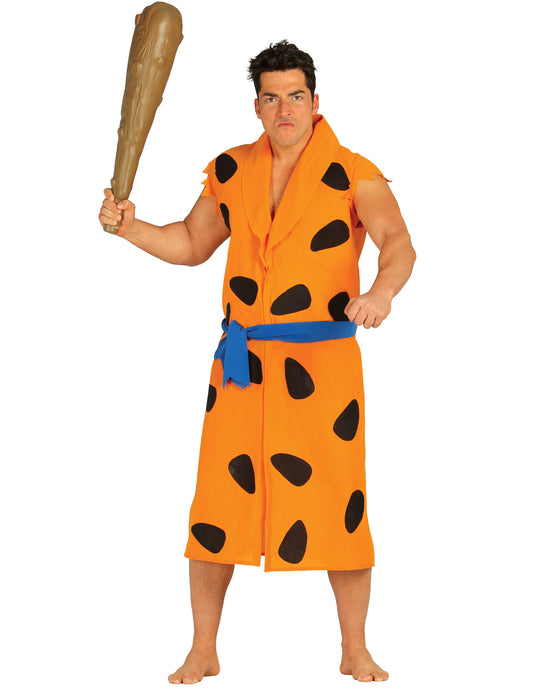 Déguisement homme des cavernes orange adulte