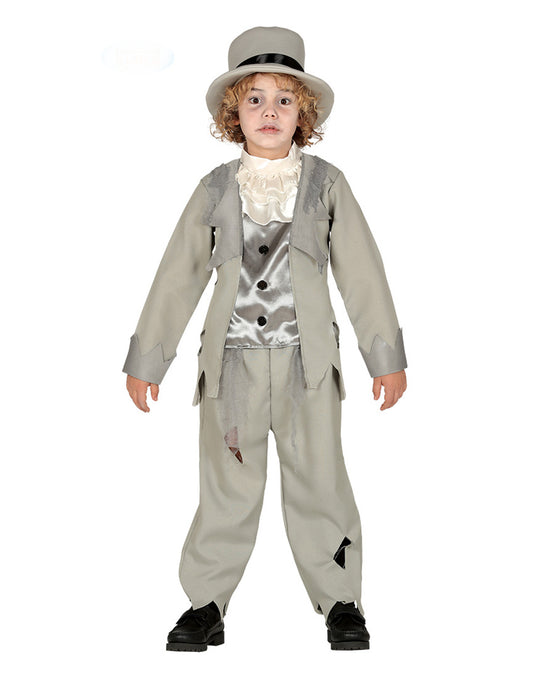 Déguisement jeune marié fantôme gris garçon